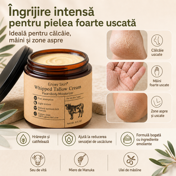 Cremă Hidratantă Intensivă cu Seu de Vită și Miere de Manuka
